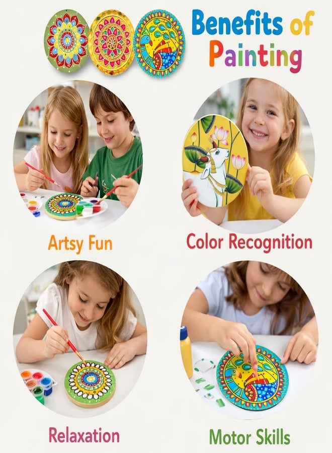 Decordial lippan Art Materials DIY kit with Four Designs Premarked MDF Board (4 pcs premarked Art Board - Image 5